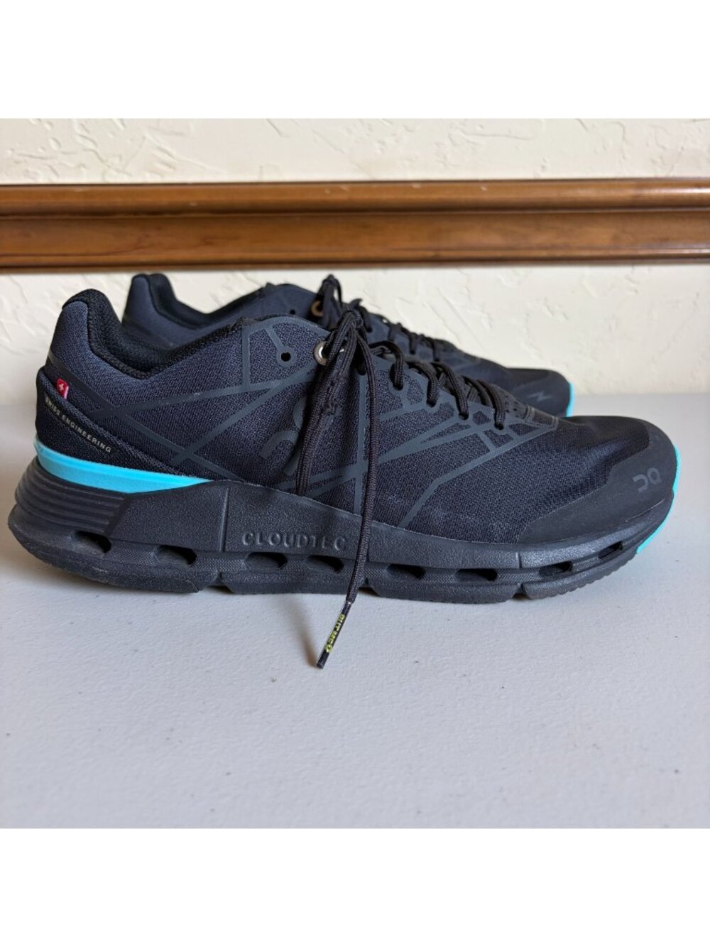 On Cloudnova Z5 Cloudtec Running Shoes Men's US 8 Black Cyan Turquoise Running S